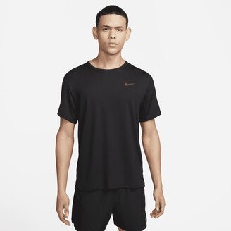 Men's Miler Dri-FIT UV Short-Sleeve Running Top in Black