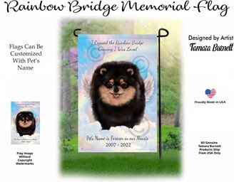 Pomeranian Black & Tan - Pet Memorial Garden Flag With Personalization Options