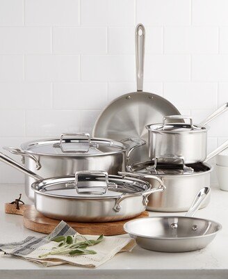 D5 Brushed Stainless Steel Cookware Set, 10 Piece Set