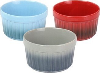 Crock Pot 8 Ounce Thornburg 3 Piece Stoneware Assorted Ramekin Dish Set