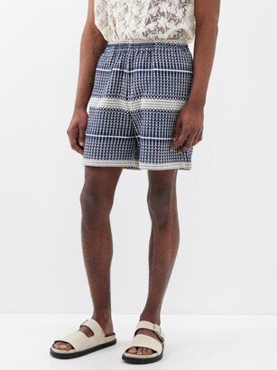 HARAGO Geometric-jacquard Cotton Shorts