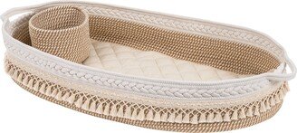 Handmade Woven Baby Changing Basket with Mattress Pad