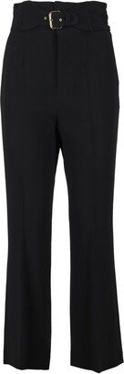 High-Waist Flared Cropped Trousers