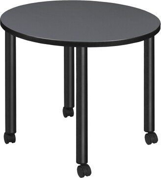 Regency Seating Kee 30 Round Mobile Breakroom Table- Grey/ Black