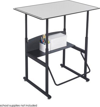 Safco Alphabetter 36 X 24 Premium Top Adjustable Height Stand Up Student Desk with Swinging Footrest Bar