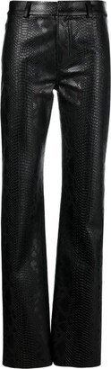 NISSA Snakeskin-Effect Straight-Leg Trousers