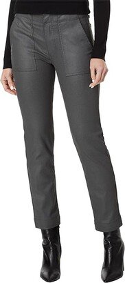 Reese Coated Ankle Straight w/ Pork Chop Wide Hem (Grey) Women's Clothing