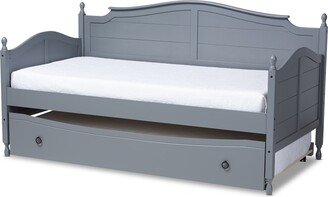 Mara Cottage Farmhouse Twin Size Daybed with Roll-out Trundle Bed