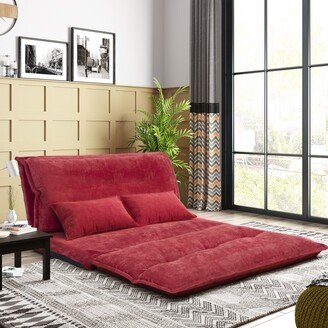 TiramisuBest Adjustable Folding Futon Leisure Sofa Bed with 2 Pillows