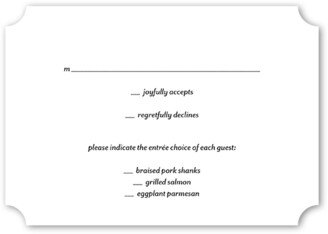 Rsvp Cards: Hush Hush Wedding Response Card, White, Signature Smooth Cardstock, Ticket
