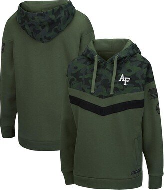 Women's Olive, Camo Air Force Falcons Oht Military-Inspired Appreciation Extraction Chevron Pullover Hoodie - Olive, Camo