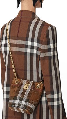 Lola Sequin Check Chain Bucket Bag