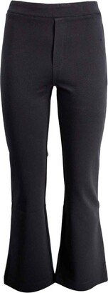 Mid-Rise Cropped Flared Trousers-AA