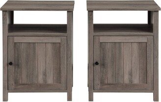 Set of 2 Georgia Single Door Storage Nightstands Gray Wash - Saracina Home