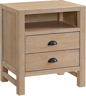 Arden 2 Drawer Wood Nightstand Light Driftwood