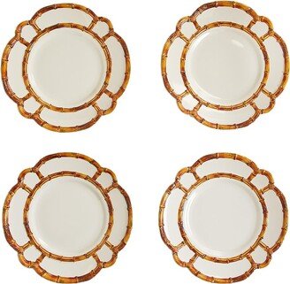 Two's Company Set Of 4 Bamboo Touch Dinner Plates