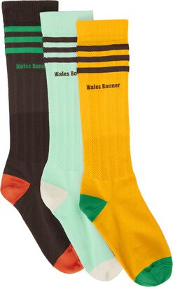 Three-Pack Multicolor adidas Originals Edition Crochet Socks