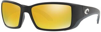 Polarized Sunglasses, Blackfin 62 - BLACK MATTE/YELLOW MIR POL