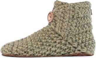 Kingdom of Wow Barefoot Bamboo Wool Bootie Slipper Socks In Winter Moss Green