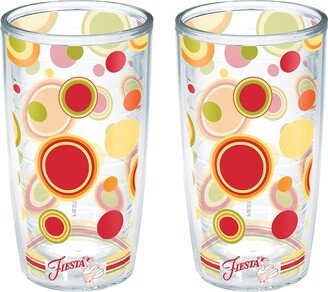 Tervis Fiesta Sunny Dots Made in Usa Double Walled Insulated Tumbler Cup Keeps Drinks Cold & Hot, 16oz - 2pk, Unlidded