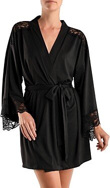 Aegean Sea Lace Trim Wrap Robe