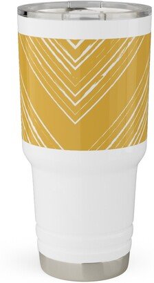 Travel Mugs: Modern Farmhouse - Mustard Travel Tumbler, 30Oz, Yellow