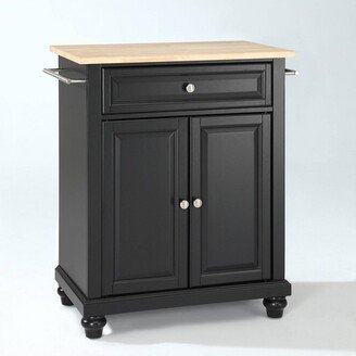 Cambridge Wood Top Portable Kitchen Island/Cart Black/Natural