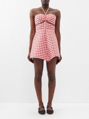 Gingham Cotton Mini Dress