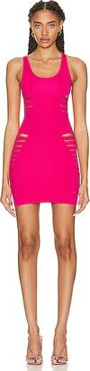 Slashes Dress in Fuchsia