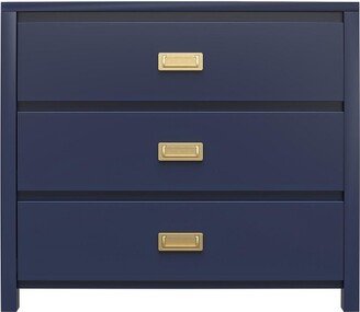 Monarch Hill Haven 3 Drawer Kids' Dresser with Gold Drawer Pulls, Navy