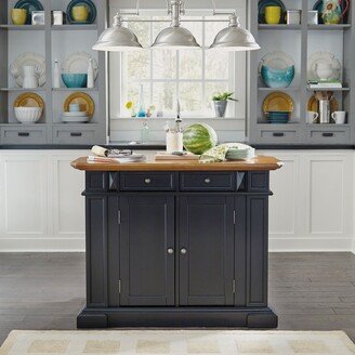 Copper Grove Warwick Black Distressed Oak Kitchen Island