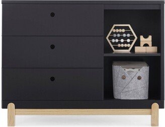 Poppy 3 Drawer Dresser with Cubbies and Interlocking Drawers - l