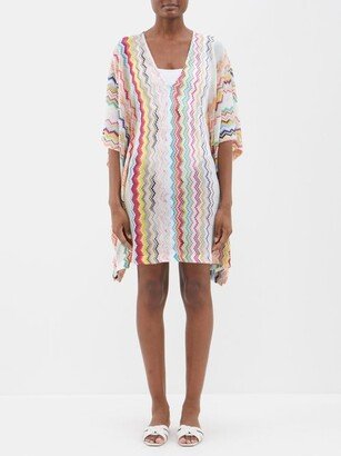 Zigzag Crochet-knit Mini Kaftan