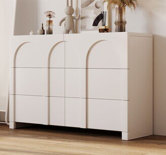 GEROJO White 6-Drawer Modern Dresser with Ample Storage Spaces for Living Room, Children's Room, Adult Room