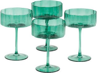 4pk Flower Coupe Glasses