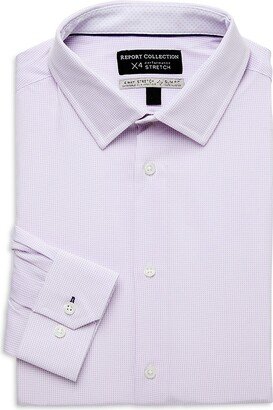 Dot Print Slim Fit Dress Shirt