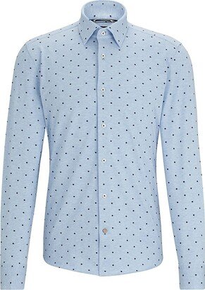 Slim-Fit Shirt In Printed Stretch Cotton-AA