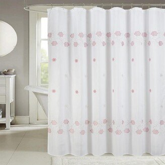 RT Designers Collection Tiffany Embroidered Stylish Shower Curtain 70 x 72 Blush