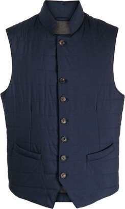 Quilted Button-Up Gilet-AA