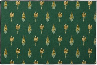 Door Mats: Corn On Green Background Door Mat, Green