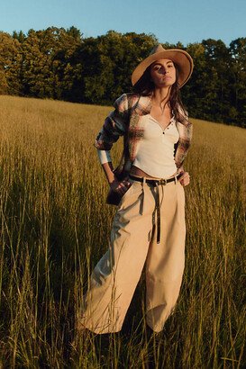 Pleated Barrel-Leg Chino Pants