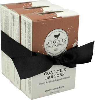 Creamy Coconut Oats Goat Milk Bar Soap Bundle, Pack of 3