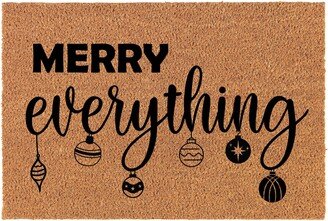 Merry Everything Ornaments Christmas Coir Doormat Door Mat Housewarming Gift Newlywed Wedding New Home