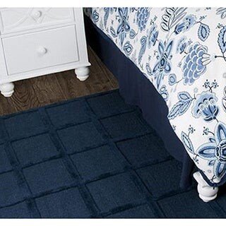 Fresh Air Solid Navy Cotton Bed Skirt