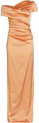 Duchesse Satin One-Shoulder Gown