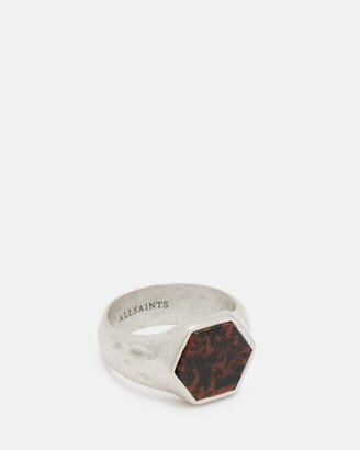 Heli Sterling Silver Stone Hexagon Ring