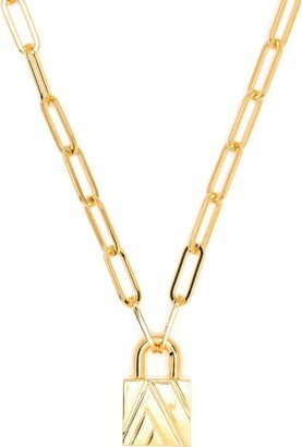 Padlock-Pendant Cable-Link Necklace