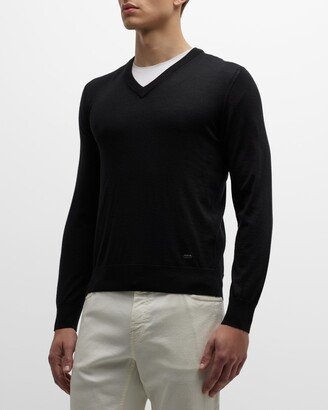 Men's V-Neck Cashmere-Silk Sweater