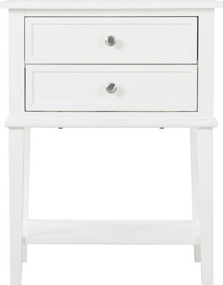 Passion Furniture Newton 2-Drawer White Nightstand (28 in. H x 16 in. W x 22 in. D)