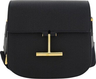 T-Plaque Foldover Top Crossbody Bag